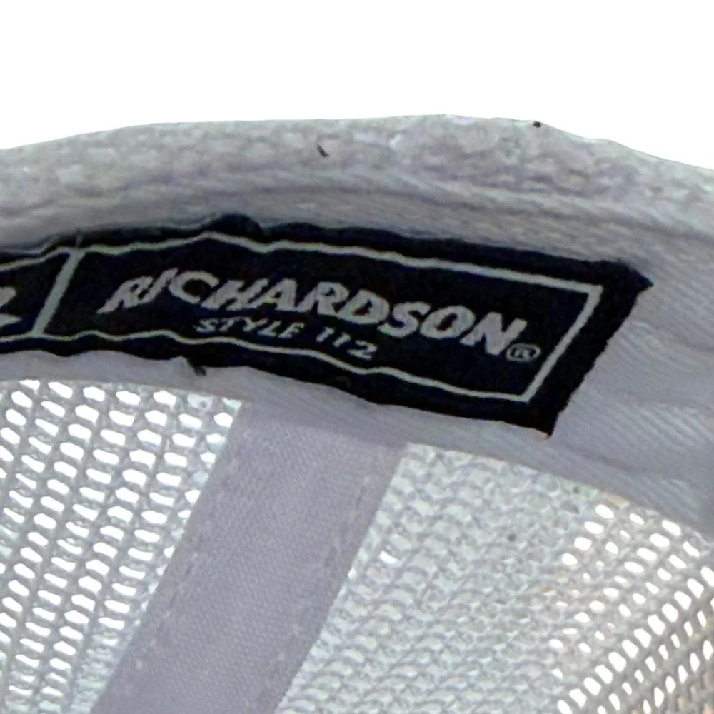 Richardson 112 Trucker Hat White Maroon GOOD Embroidered Snapback Cap Mesh Back